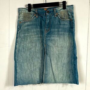 7 For All Mankind Denim A-Line Blue Jerome Dahan Midi Cotton Size 28